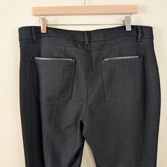 White House Black Market Black Skinny Ankle Pant Zippered Leg Houndstooth Sz 14 - Picture 8 of 16